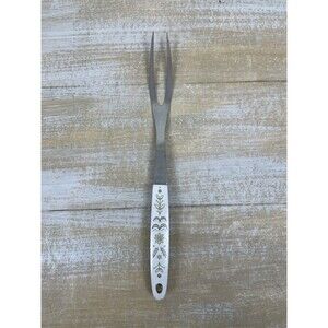 Vintage Flint 12" Meat Serving Fork Stainless Steel Harvest Wheat Pattern